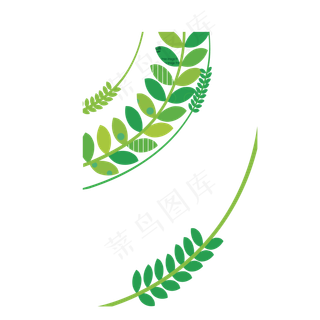 绿色装饰叶子免抠下载