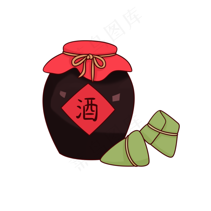 端午节之酒和粽子免抠素材(2000X2000(DPI:300))psd模版下载