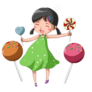 吃棒棒糖小女孩
