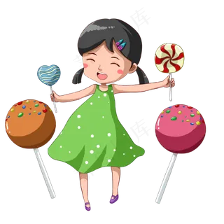 吃棒棒糖小女孩