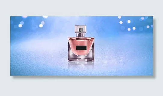 浪漫香水文艺小清新玻璃蓝色banner