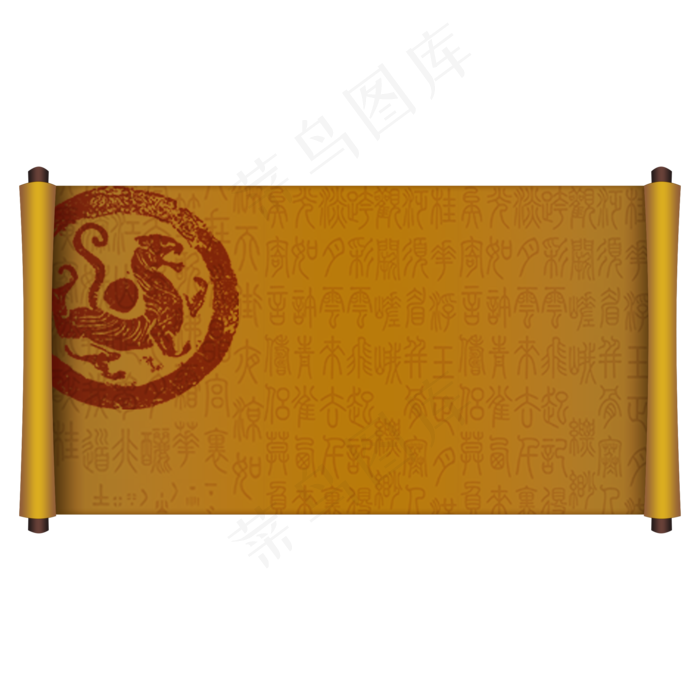 武侠古装卷轴设计素材,免抠元素(2000X2000(DPI:150))psd模版下载