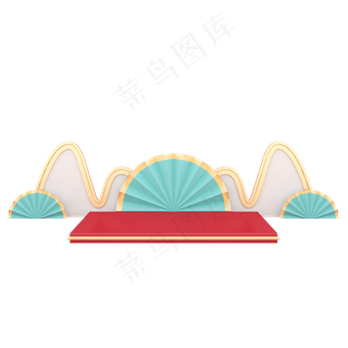 电商C4D舞台国潮