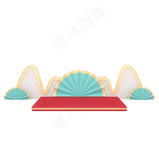 电商C4D舞台国潮