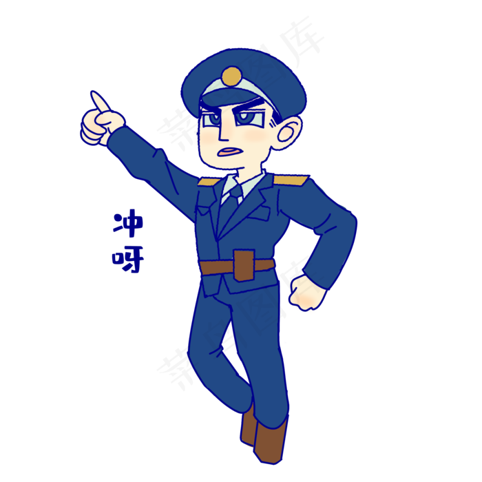 军人冲呀表情包(2000X2000(DPI:300))psd模版下载