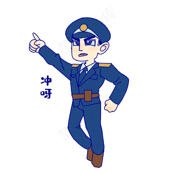 军人冲呀表情包(2000X2000(DPI:300))psd模版下载