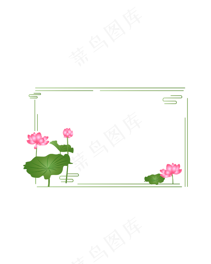 粉色荷花边框(2000X2000(DPI:300))ai矢量模版下载