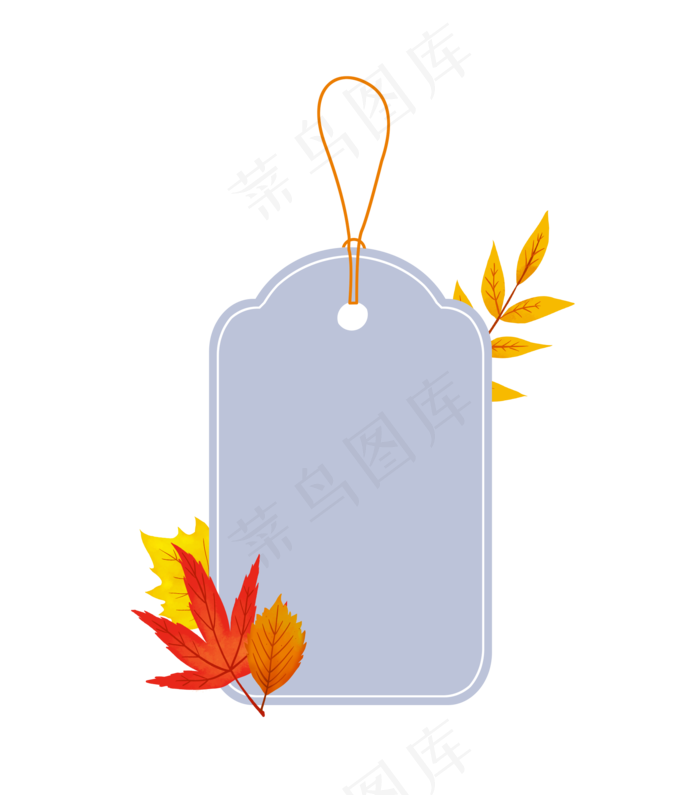 秋季树叶促销吊牌