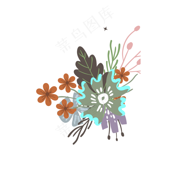 卡通的花朵免扣素材