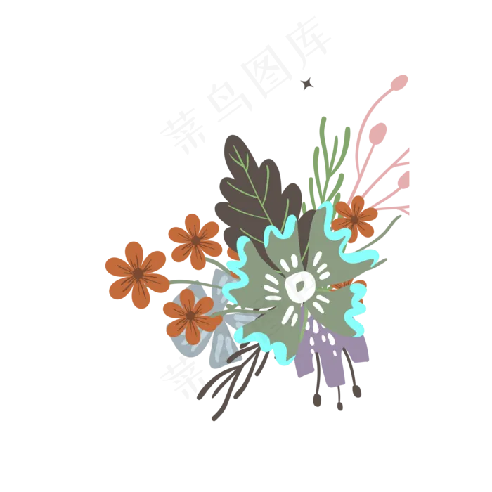 卡通的花朵免扣素材(2000X2000(DPI:150))ai矢量模版下载