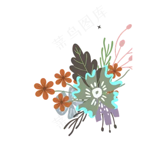卡通的花朵免扣素材