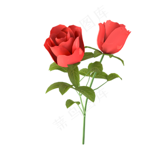 妇女节情人节玫瑰花装饰,免抠元素