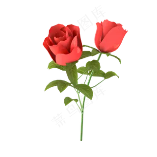 妇女节情人节玫瑰花装饰,免抠元素