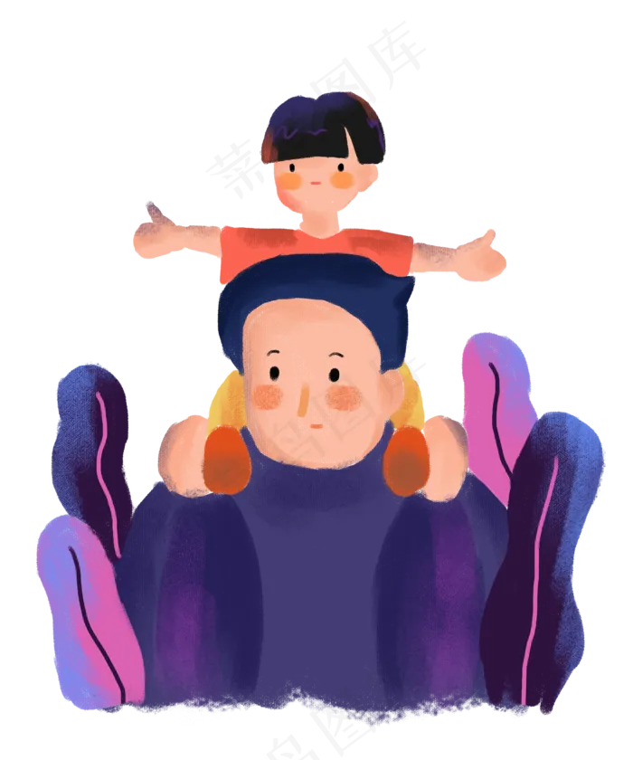 父亲节骑脖子父子免扣PNG(2000X2400(DPI:300))psd模版下载