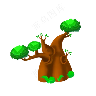 手绘树木卡通免扣