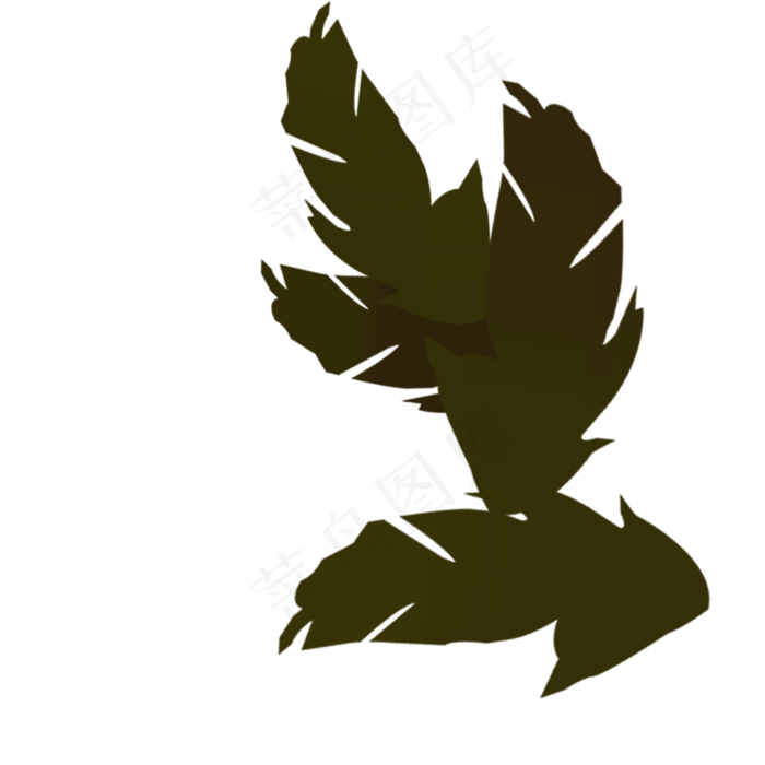 卡通绿色树叶下载(2000X2000(DPI:300))psd模版下载