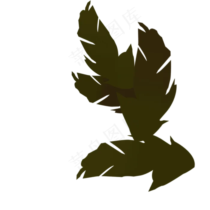 卡通绿色树叶下载(2000X2000(DPI:300))psd模版下载