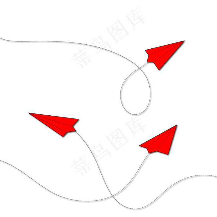 手绘纸飞机飞行轨迹
