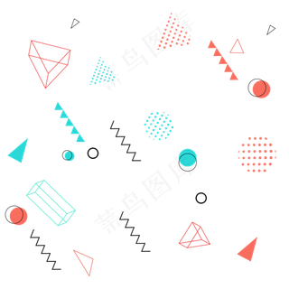 简约几何图案孟菲斯免抠