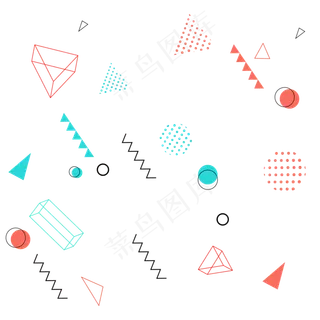 简约几何图案孟菲斯免抠