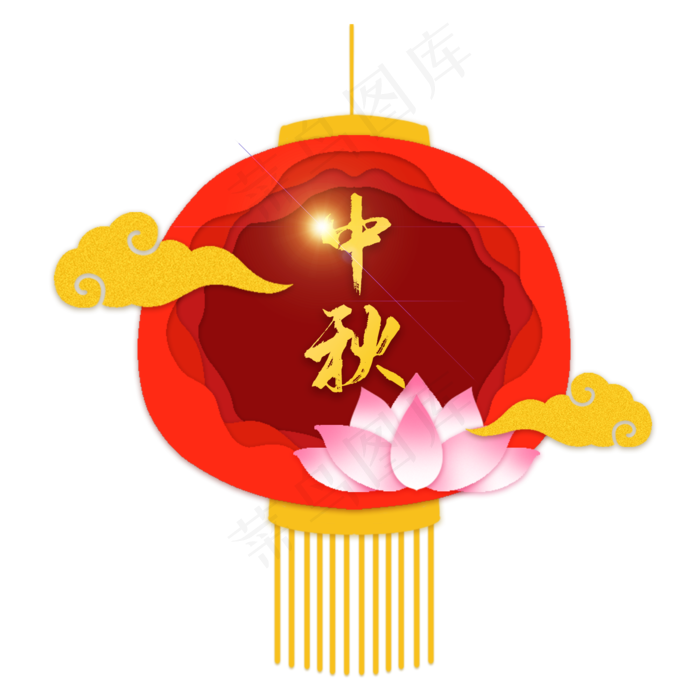 中秋节剪纸风灯笼(2000X2000(DPI:300))psd模版下载