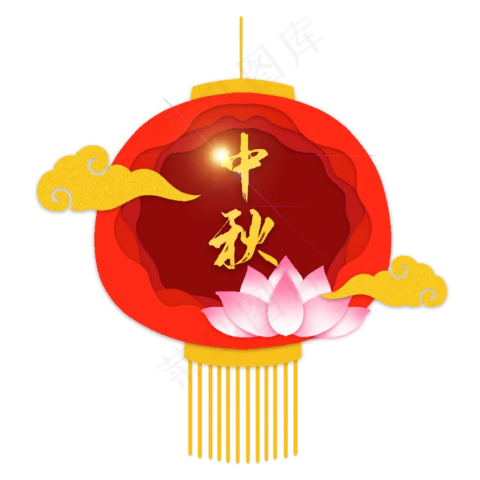 中秋节剪纸风灯笼(2000X2000(DPI:300))psd模版下载