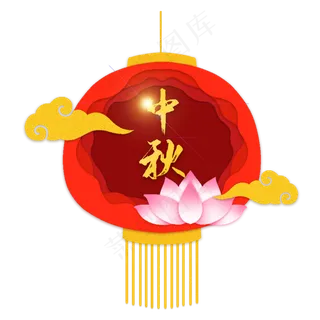 中秋节剪纸风灯笼