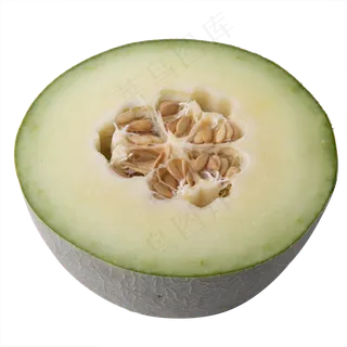 绿色切开的哈密瓜实拍