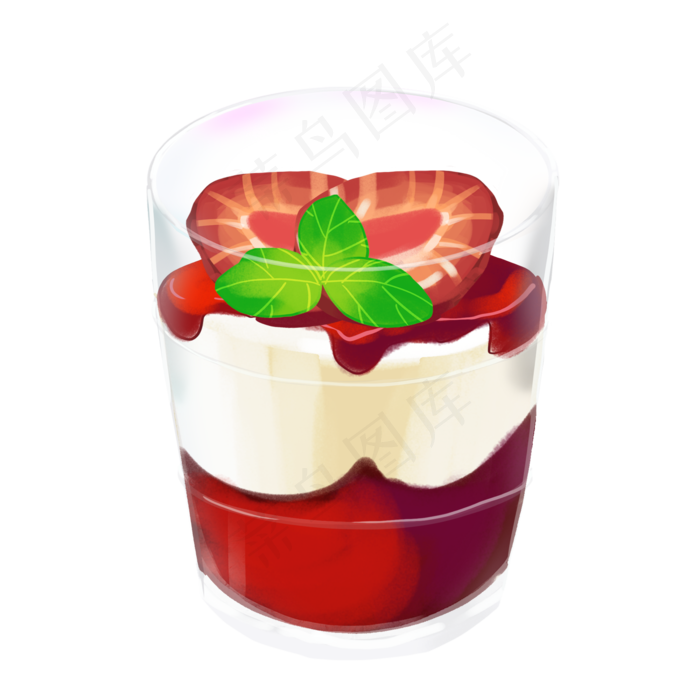 草莓水果酸奶(2000X2000(DPI:300))psd模版下载