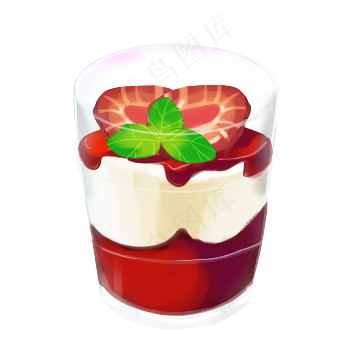 草莓水果酸奶(2000X2000(DPI:300))psd模版下载