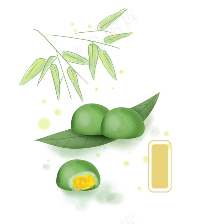 清明节传统食物青团,免抠元素