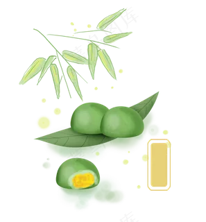 清明节传统食物青团,免抠元素