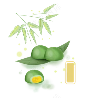 清明节传统食物青团,免抠元素