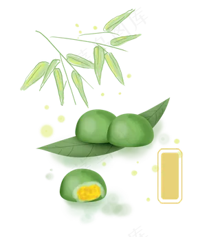 清明节传统食物青团,免抠元素