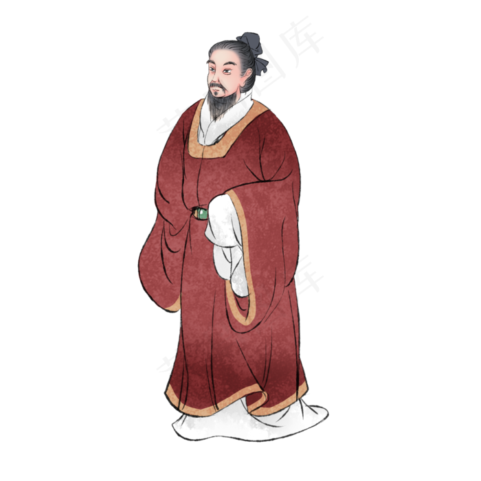 魏征国学群书治要古风人物,免抠元素