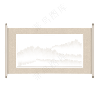 中国风水墨卷轴