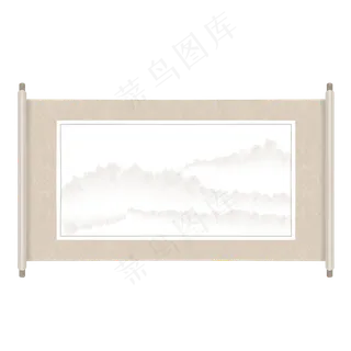 中国风水墨卷轴