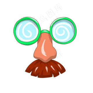 手绘愚人节恶搞道具,免抠元素