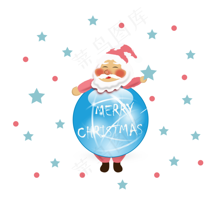 水晶球可爱圣诞老人png免费下载,免抠元素