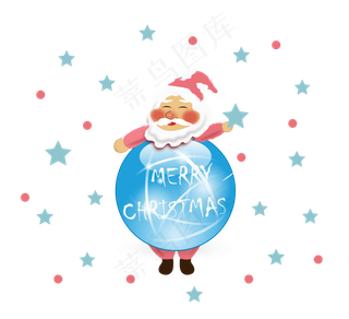 水晶球可爱圣诞老人png免费下载,免抠元素