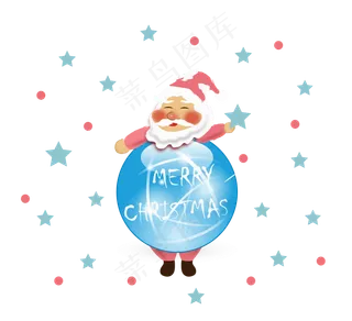水晶球可爱圣诞老人png免费下载,免抠元素
