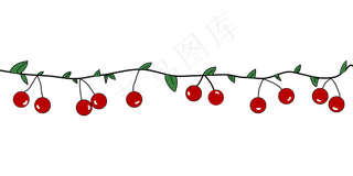 卡通樱桃分割线装饰
