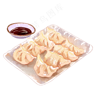饺子水彩,免抠元素