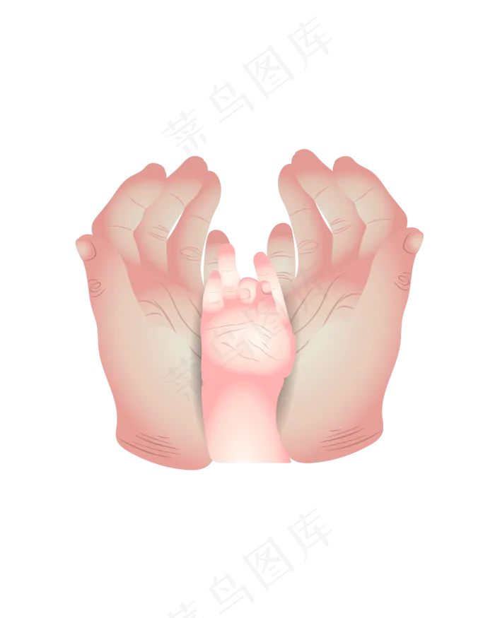 卡通手绘大手牵小手PNG(2000X2000(DPI:300))ai矢量模版下载