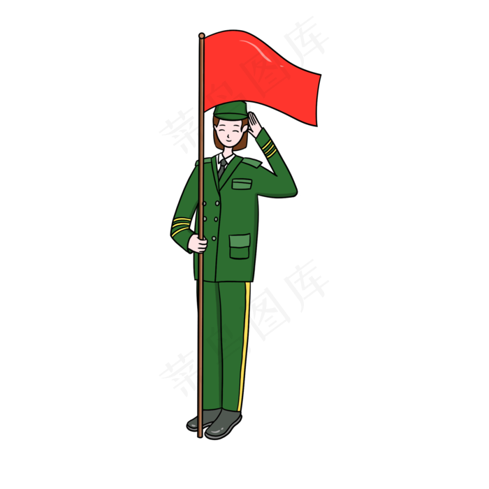 八一建军节女军人免扣(2000X2000(DPI:300))psd模版下载