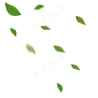 绿色飘零叶子手绘素材下载,免抠元素