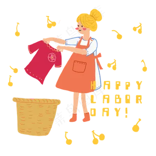 五一劳动节家务装饰图