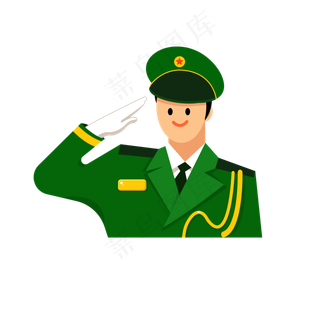 八一建军节解放军三军陆军敬礼卡