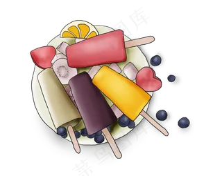 夏季多种解暑水果雪糕