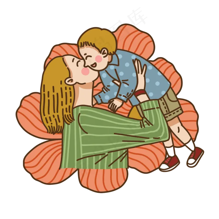 六一儿童节妈妈亲吻孩子